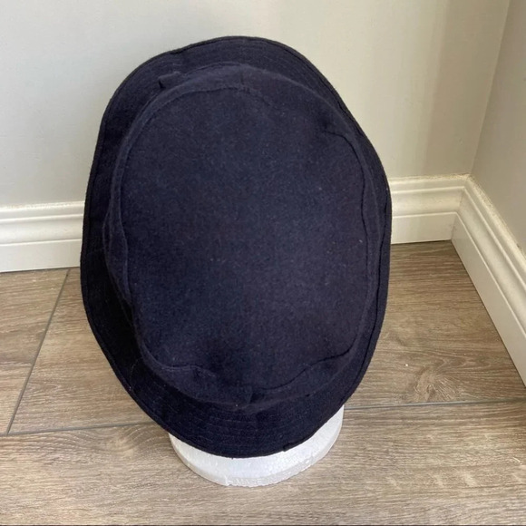 Navy Blue  Wool Blend Buckle Hat - Picture 3 of 15